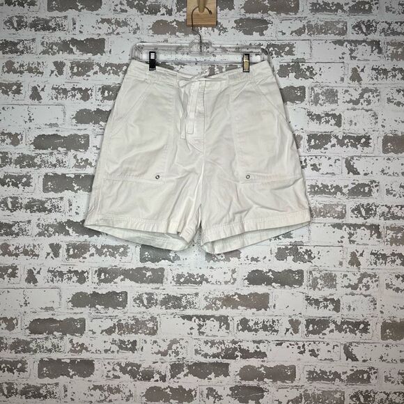 Lauren Ralph Lauren | women green label white cargo cotton shorts bermuda - Picture 1 of 13